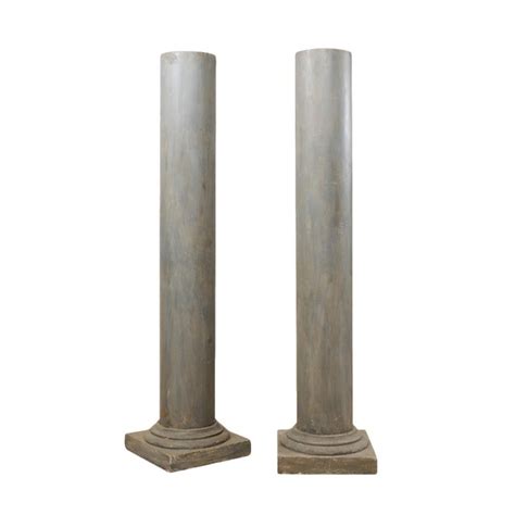 French Vintage Doric Style Painted Plaster Columns A Pair Chairish