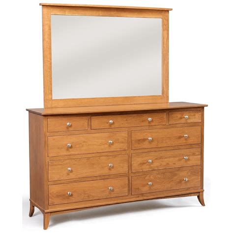 Daniels Amish Holmes 35 4359 9 Drawer Double Dresser With Bow Front Top Belfort Furniture