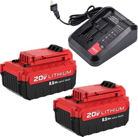 2pack 65ah 20v Lithium Ion Pcc685l Battery Pcc692l Charger Combo Replacement For Porter Cable