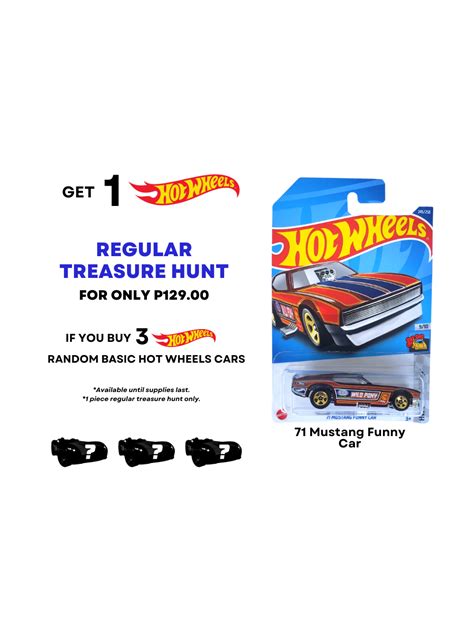 Buy 3 Random Basic Cars Hot Wheels and Get Regular T-hunt 71 Mustang Funny Car Toys for Boys 3 ...