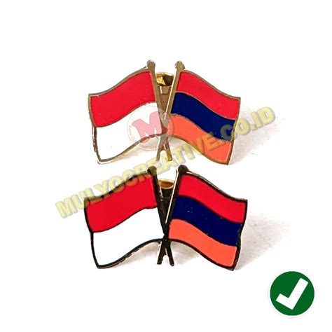 Pin Bros Bendera Persahabatan Indonesia Armenia Triwarna Pesan Pin