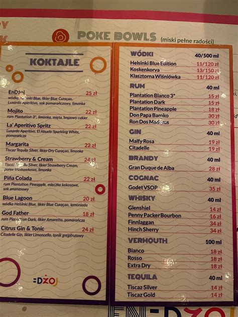 Menu At D Oj Euphoria Restaurant Bielsko Biala