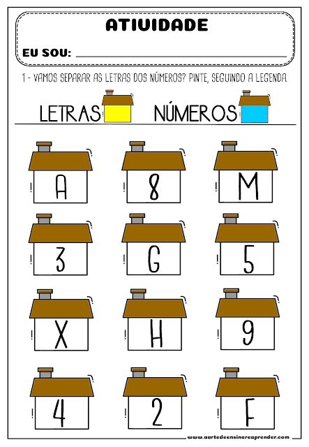 Atividade Letras E Numeros Educação Infantil - Atividades de matemática para educação infantil | Numeros e letras ...