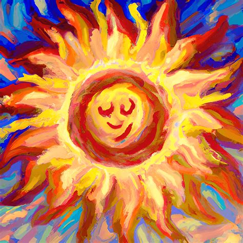 Painting of Sun in the Style of · Creative Fabrica