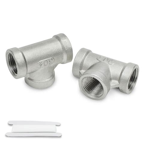 Bwintech 2 Pcs 1 2 Female BSP 3 Way Connector 304 Stainless Steel Tee