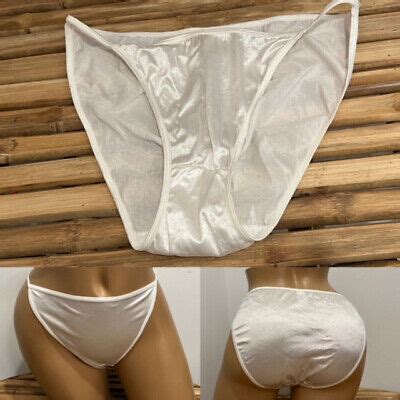 Vintage Second Skin Satiny Stretch White String Bikini Panty Sz Ebay