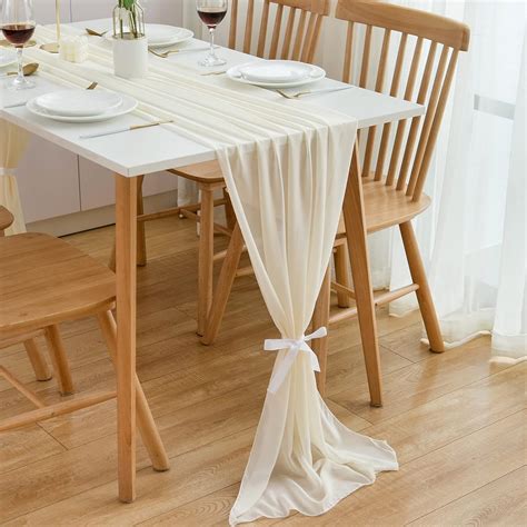 Chuqing Beige Table Runner Chiffon X Inches Table Runners Table