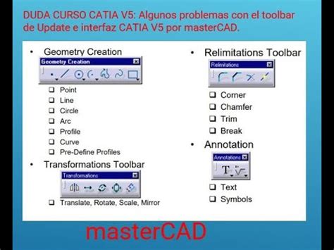 Duda Curso Catia V Algunos Problemas Con El Toolbar De Update E