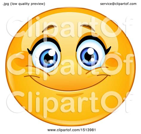 Clipart Of A Yellow Female Emoji Face Smiling Royalty Free Vector