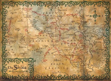 Map Of The Shire The Hobbit El Señor De Los Anillos Hobbit Rivendel