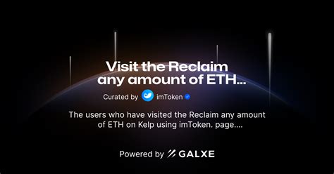 Visit The Reclaim Any Amount Of Eth On Kelp Using Imtoken Credential