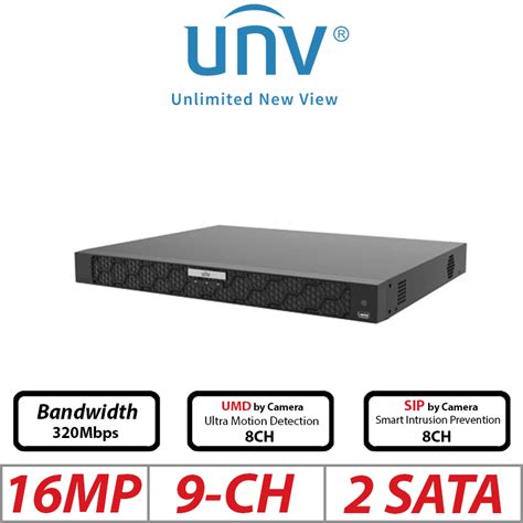 16MP 9 CH UNIVIEW 2 SATA NON POE NVR ULTRA 265 H 265 H 264 UNV NVR502