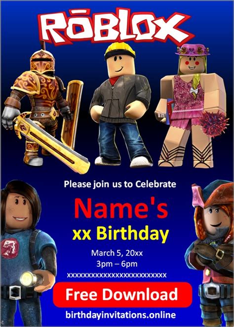 Roblox Birthday Invitation – Birthday Invitations