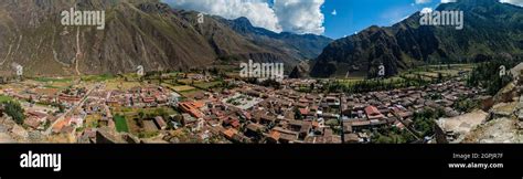 Aerial view of Ollantaytambo, Sacred Valley, Peru Stock Photo - Alamy