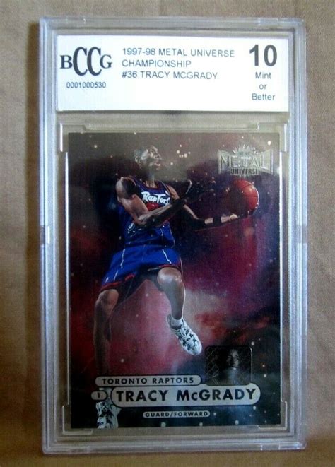 Tracy Mcgrady Rc Metal Universe Rookie Bccg Raptors G Rc Goat