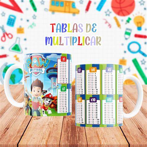 Taza Con Tablas De Multiplicar Paw Patrol De Tin Marin