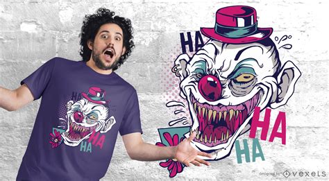 Gruseliger Clown Lachen T Shirt Entwurf Vektor Download