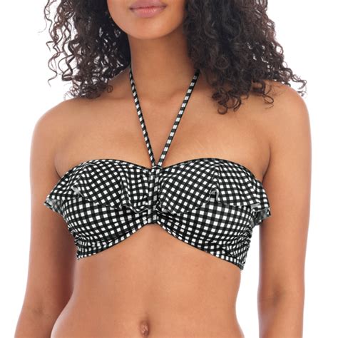 Freya Check In Bandeau Bikini Oberteil Monochrome Annadiva