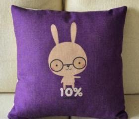 Cute Bunny Print Decorative Pillow on Luulla