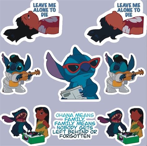 Pila de pegatinas lilo y stitch puntada con gafas puntada Etsy México