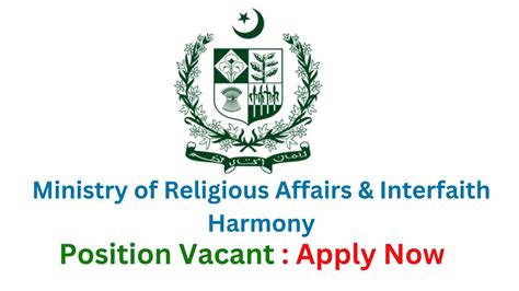 Ministry Of Religious Affairs Interfaith Harmony Islamabad Jobs