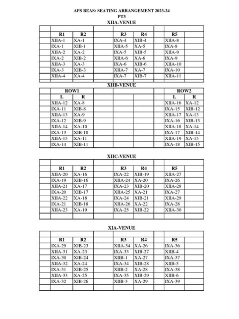 SEATING PLAN 2023-24 PT3 | PDF