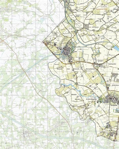 Topografische Kaart F Sluis Digitaal Vector Map Kaarten Vector