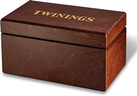 Twinings Exclusive Luxury Dark And Gold Wooden Tea Chest 2 Compartment