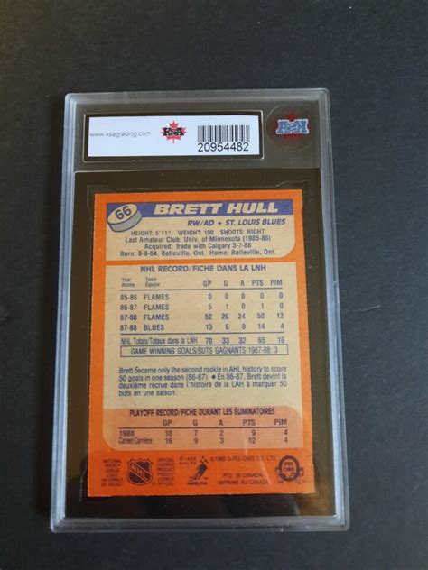 1988 89 O Pee Chee 66 Brett Hull Rookie KSA 9 Mint RC St Louis Blues