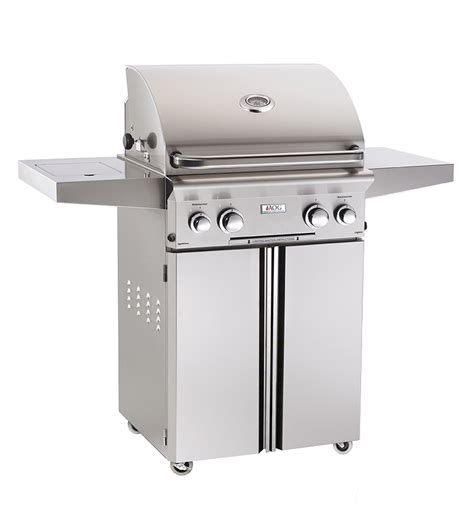 American Outdoor Grill 24 Inch Natural Gas Grill On Cart Wrotisserie And Sideburner