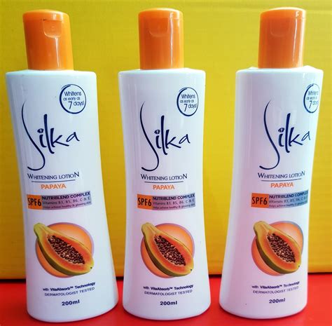 3 Silka Skin Whitening Papaya Lotion Spf 6 200ml Each Whitens As Early