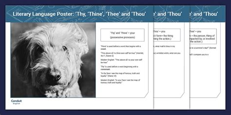 Literary Language Poster: 'Thy, 'Thine', 'Thee' and 'Thou'