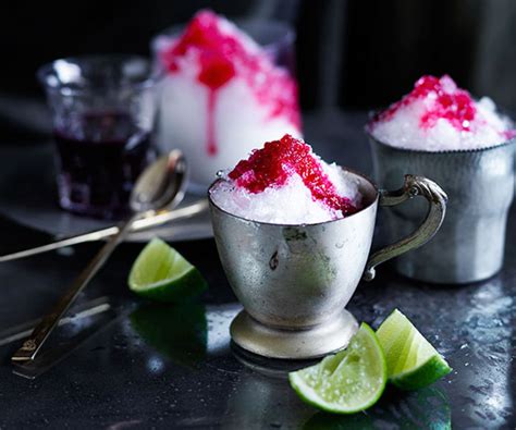 Shaved Ice With Cherries Gin And Lime Recipe Gourmet Traveller