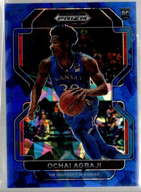 2022 23 Panini Prizm Draft Picks Prizms Blue Ice 67 Ochai Agbaji RC