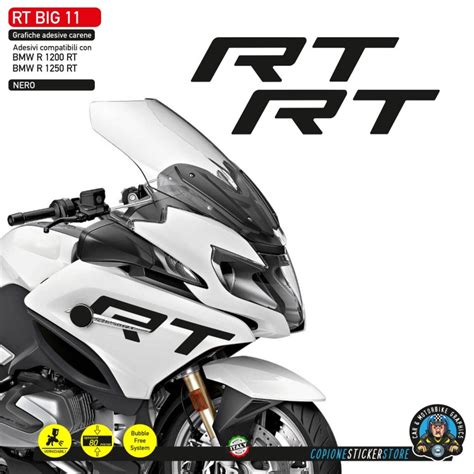 adesivi compatibili moto bmw    rt fianchi laterali nero rt big
