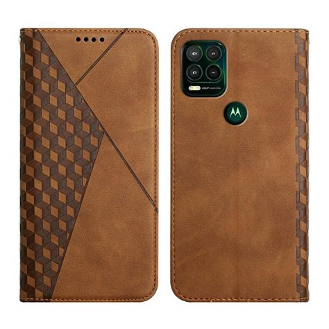 Grehome Shockproof Wallet Cell Phone Case For Motorola Moto G Stylus 5g 2021 Brown