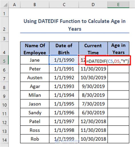 How To Calculate Age Between Two Dates In Excel 6 Useful Methods