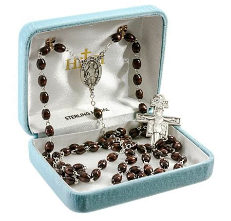 Saint Francis Decade Franciscan Crown Rosary Sterling Crucifix And