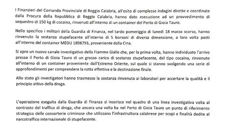 Sequestrati 150 Kg Di Cocaina Al Porto Di Gioia Tauro Ciavula