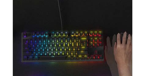 BlitzWolf BW KB2 mechanikus gamer billentyűzet piros kapcsolóval RGB