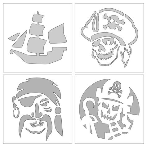 Halloween Pumpkin Stencils Pirate - 15 Free PDF Printables | Pr ...