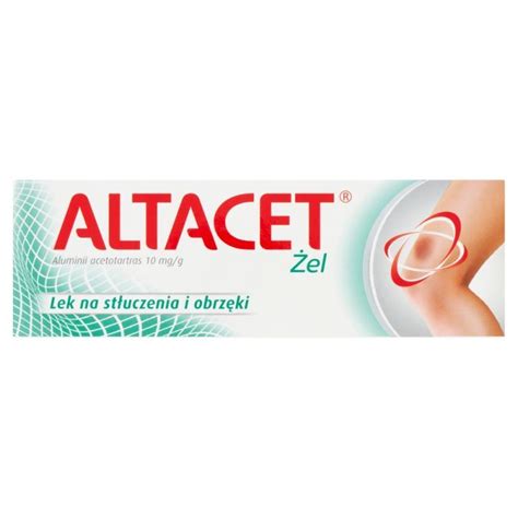 Altacet 10 mg g Lek na stłuczenia i obrzęki 75 g Stłuczenia i siniaki