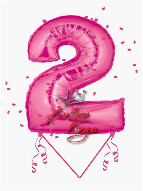 Pink Number - Number 2 Balloon Png, Transparent Png , Transparent Png Image - PNGitem