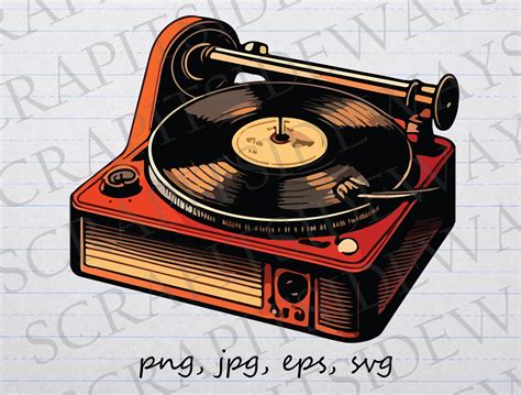 Vintage Record Player Clipart Vector Graphic Svg Png Jpg Eps - Etsy