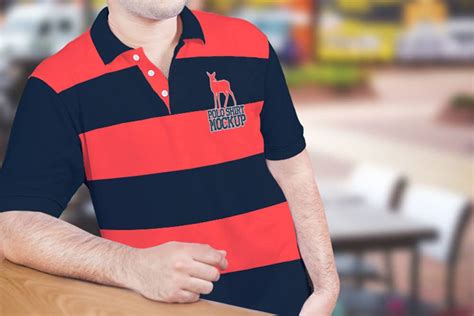 Download This Men Collar T-shirt Mockup In PSD - Designhooks