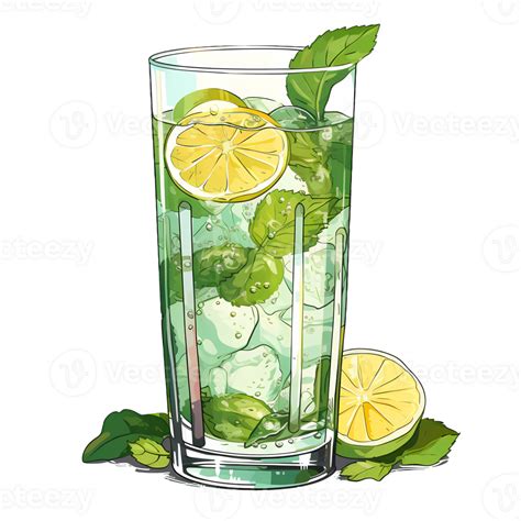 Mojito Cocktail Watercolor Clipart Ai Generative 27237466 Png