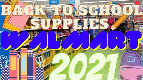 Walmart Back To School Supplies 2021shop With Me Youtube