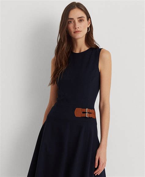 Lauren Ralph Lauren Buckle Trim Sleeveless Ponte Dress Macys