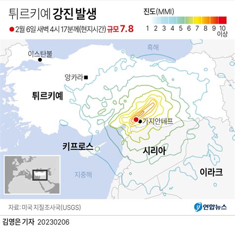 그래픽 튀르키예 강진 발생종합 연합뉴스