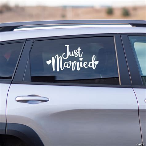 Just Married Car Sticker Oriental Trading